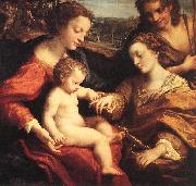 CORNELISZ VAN OOSTSANEN, Jacob The Mystic Marriage of St Catherine dfg oil painting